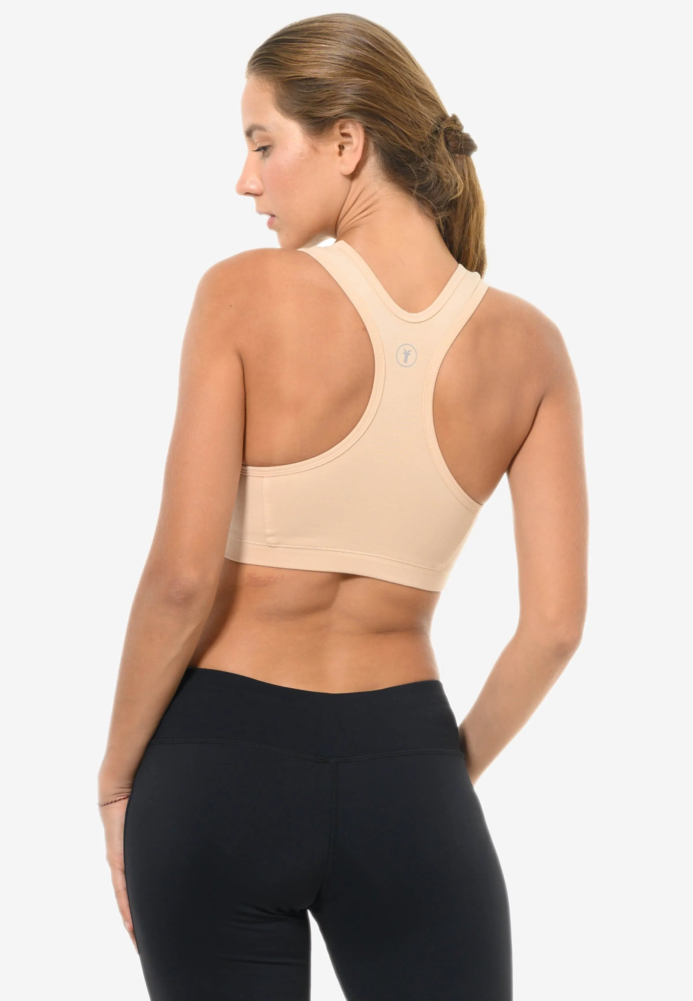 Contour Sports Bra (White & Beige) | L & XL Only