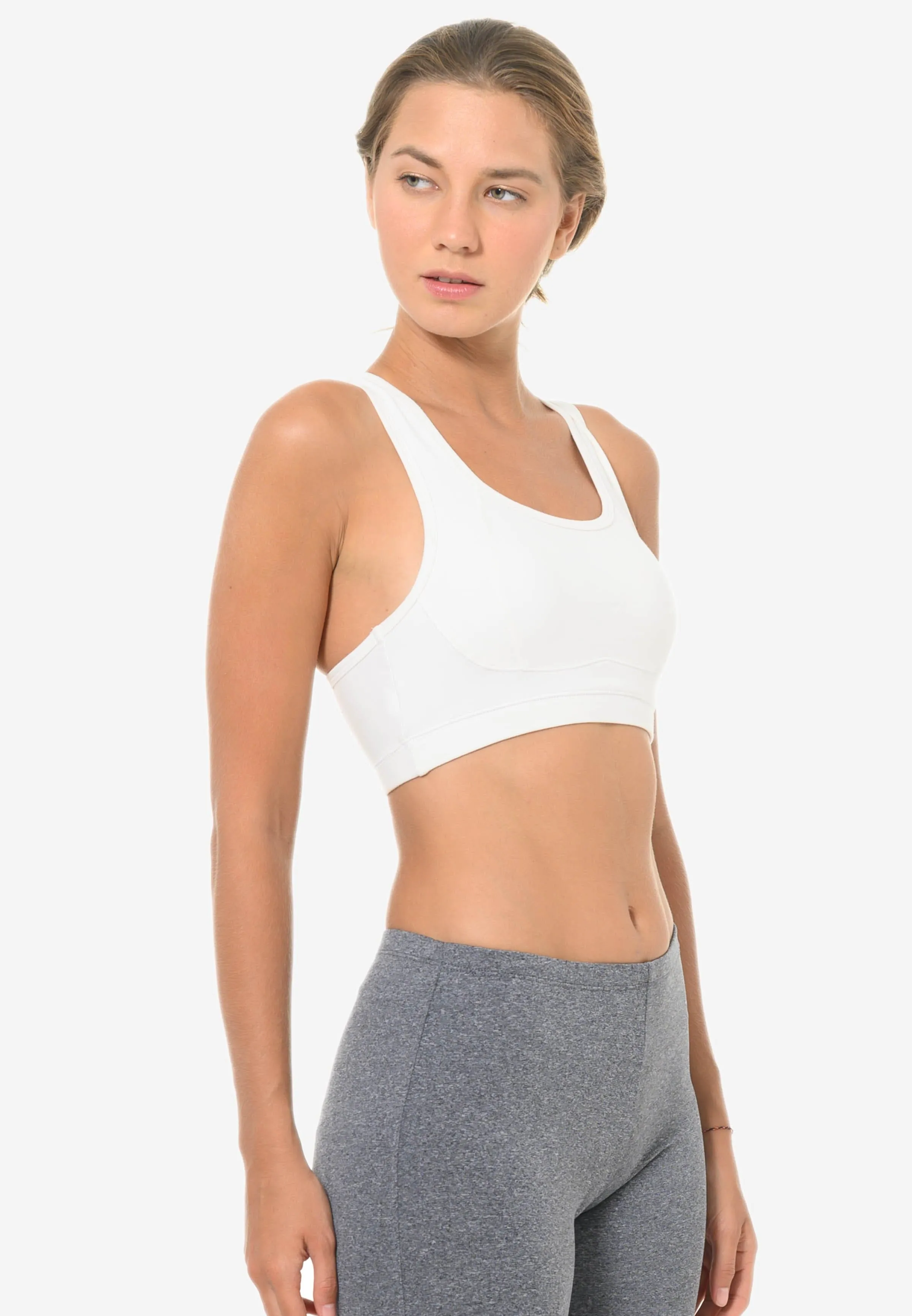 Contour Sports Bra (White & Beige) | L & XL Only