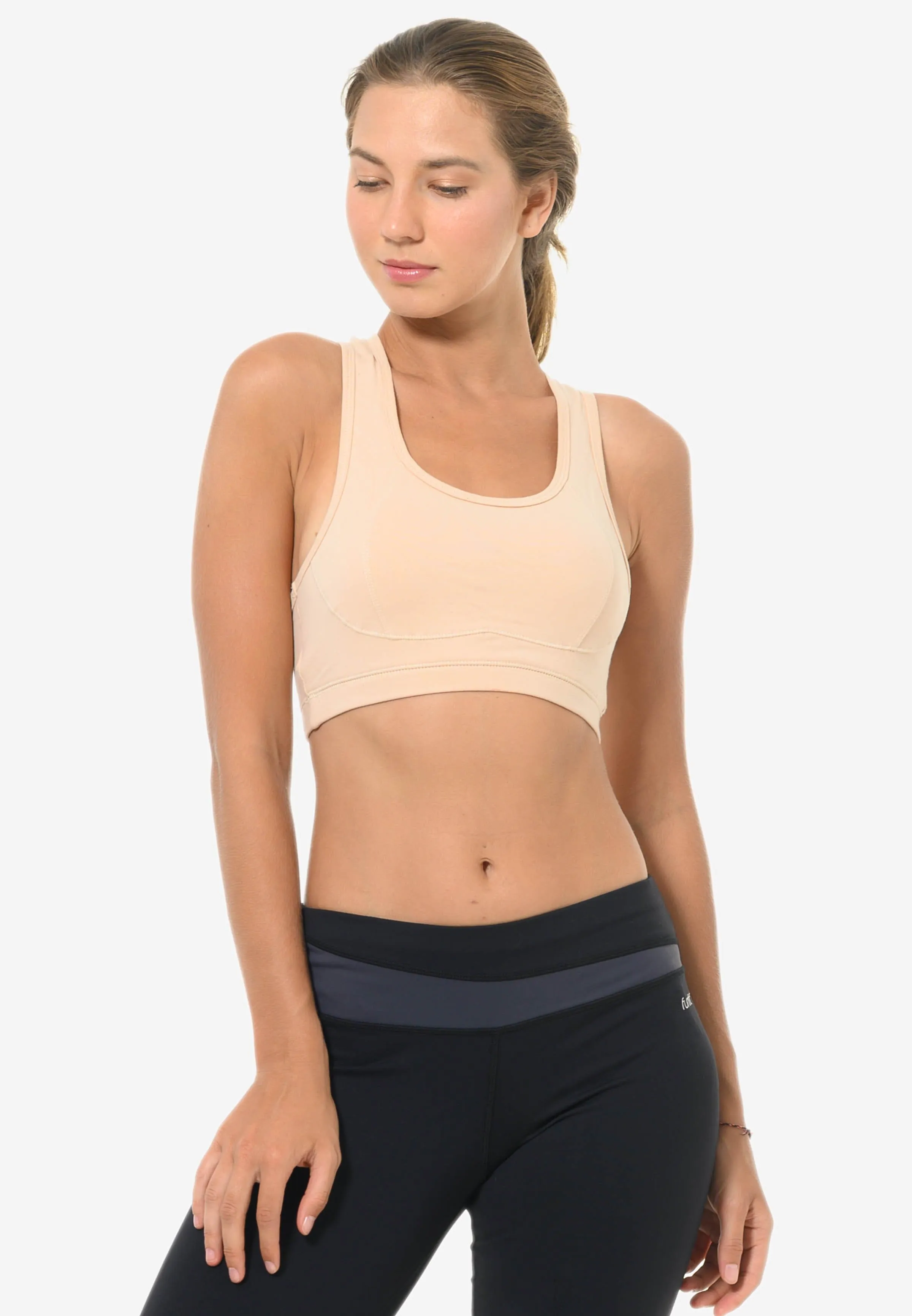 Contour Sports Bra (White & Beige) | L & XL Only