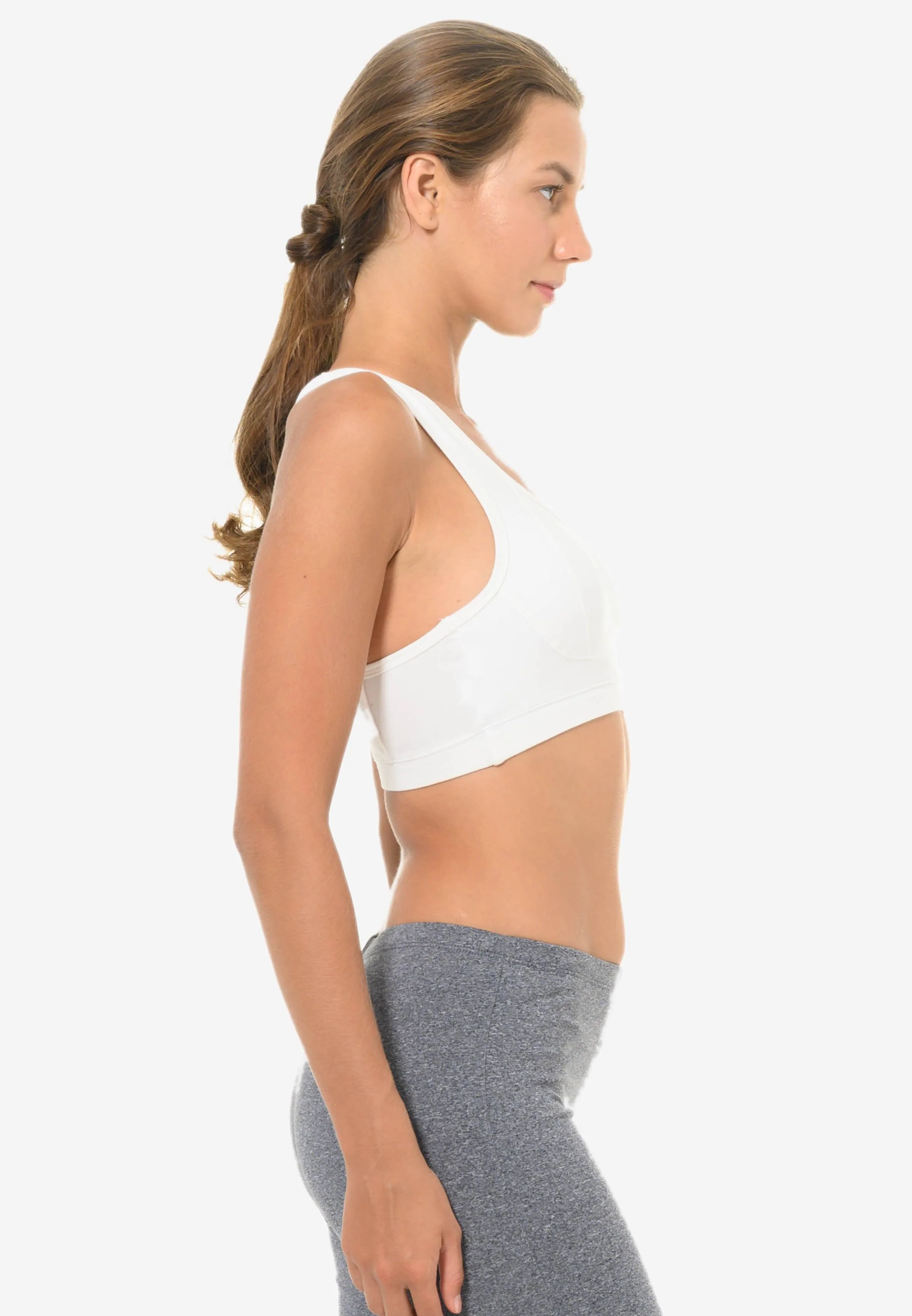 Contour Sports Bra (White & Beige) | L & XL Only