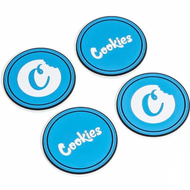 Cookies 4-Pack of 4 Silicone Table Coasters (Cookies Blue) CM232AMI18