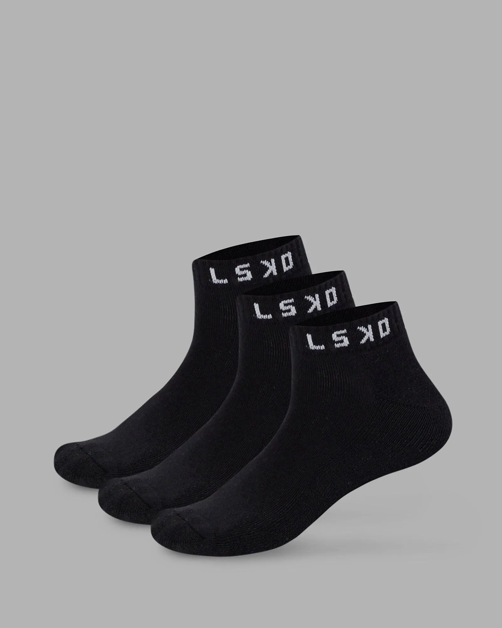 Daily 3 Pack Ankle Socks - Black