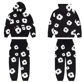 Denim Tears The Cotton Wreath Sweatsuit Black (Full Set)