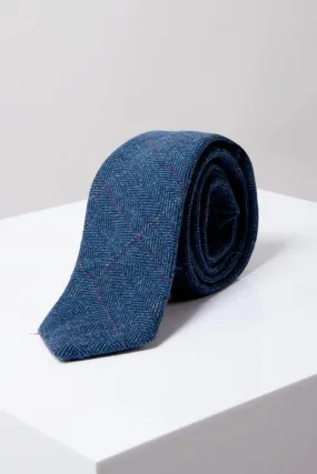 DION - Blue Tweed Check Tie