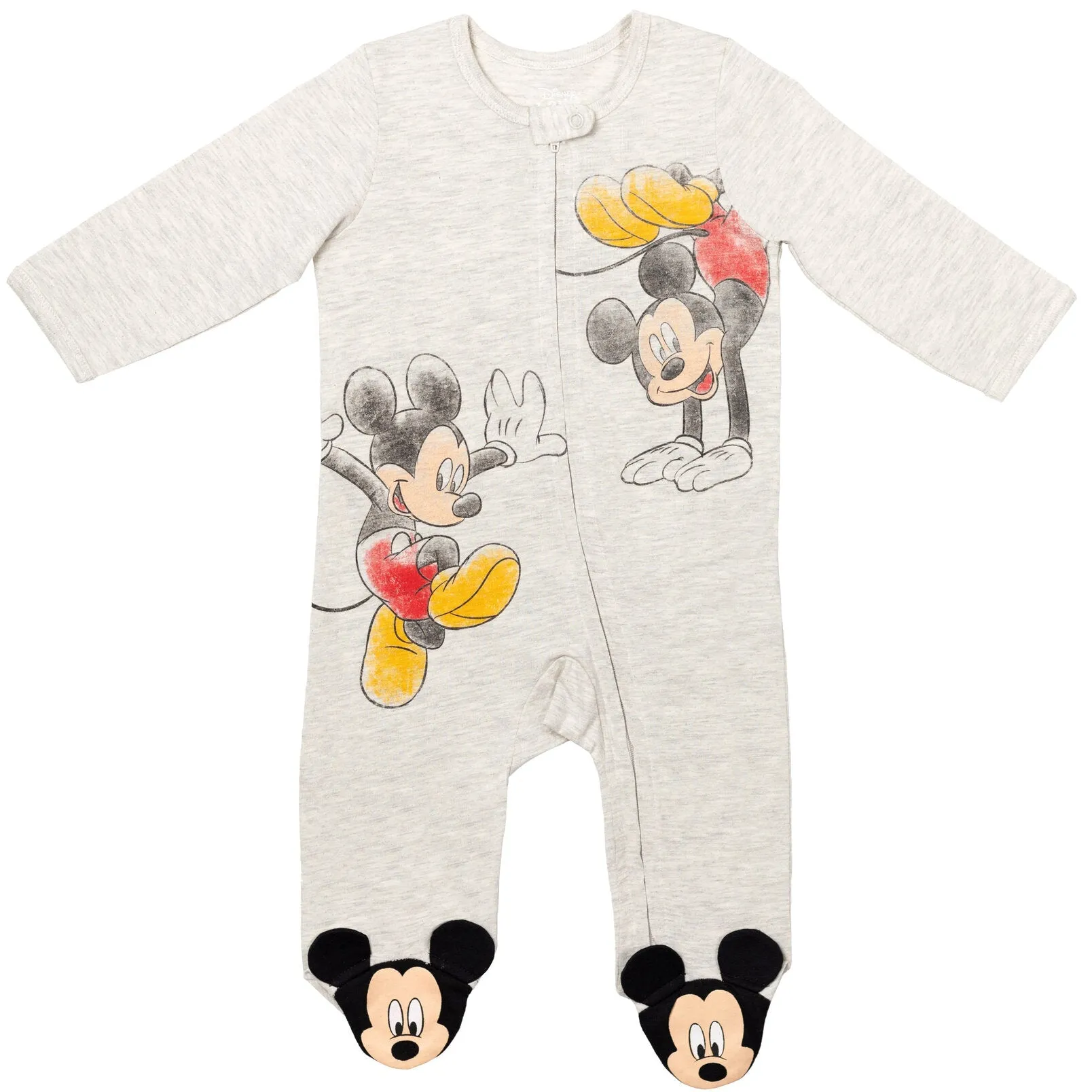 Disney Mickey Mouse 2 Pack Zip Up Sleep N' Play Coveralls