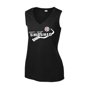 Don't Get Smashed With Pickleballs (Patriotic Stars) | Women’s Sleeveless Athletic Shirt | 100% Polyester