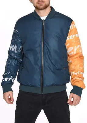 DOUBLE FACE BOMBER JACKET  BLUE INDIAN