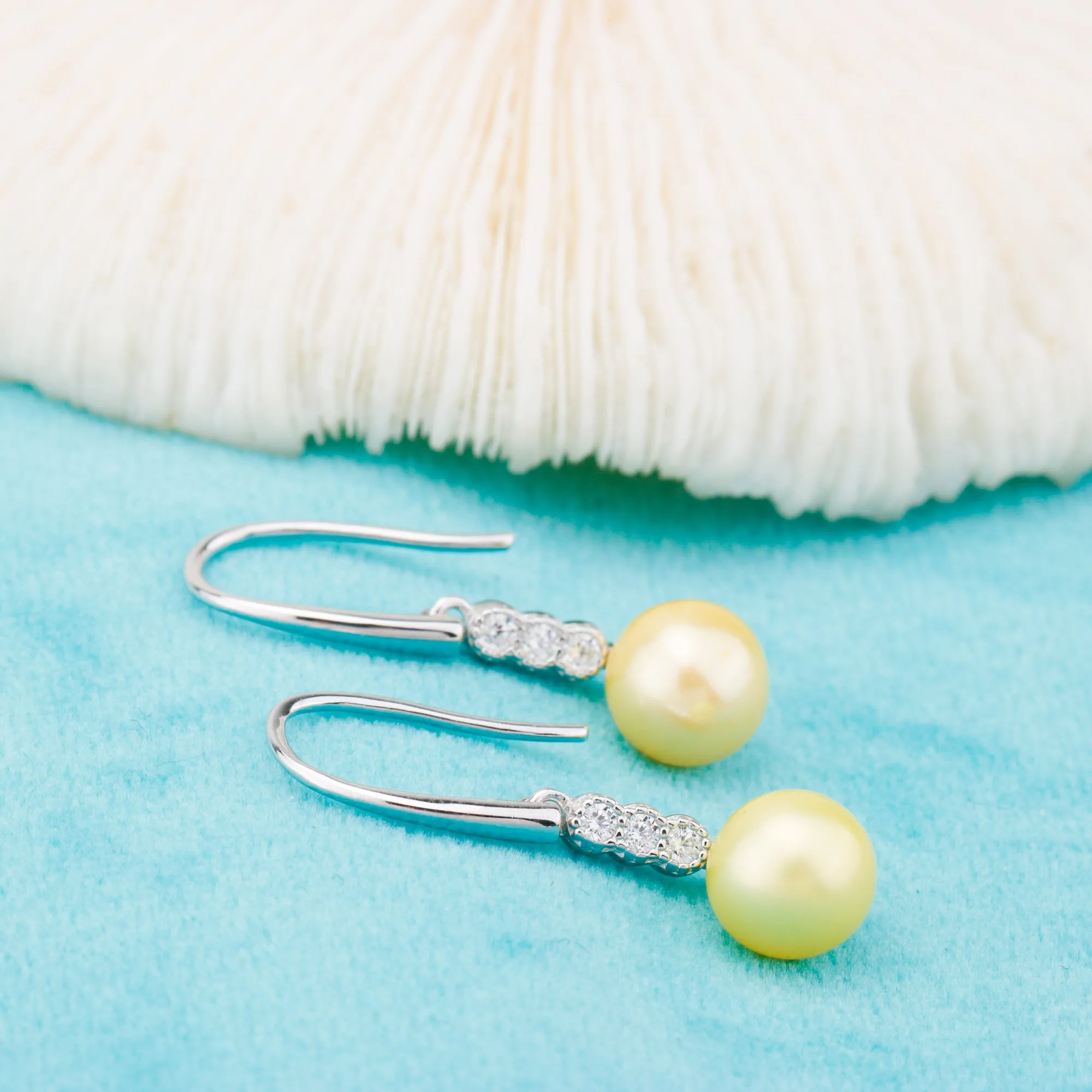 e010846 S925 pearl earring 925 sterling silver DIY 7-8mm Natural Freshwater pearl stud earring for women