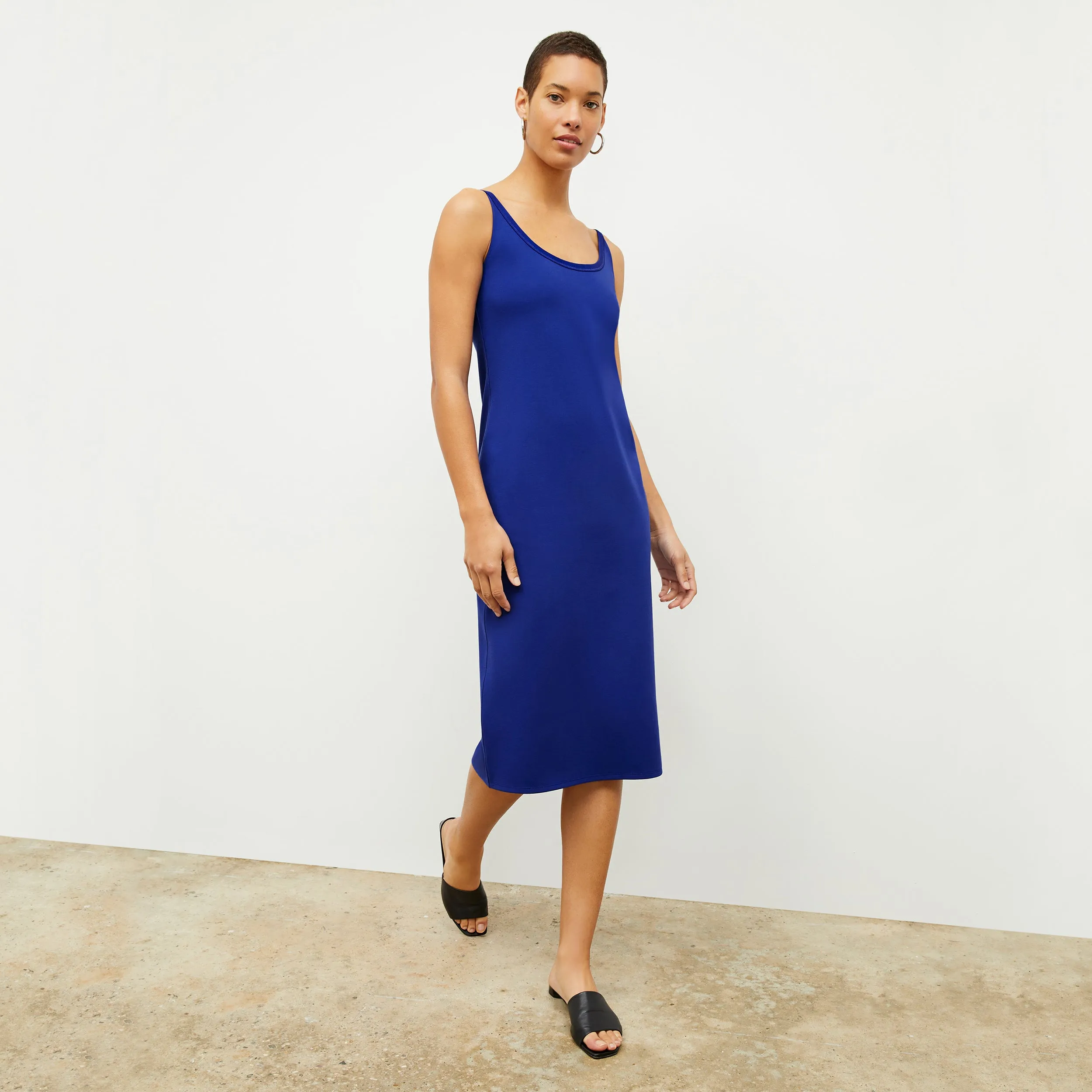 Elsa Dress - Light Ponte :: Electric Blue