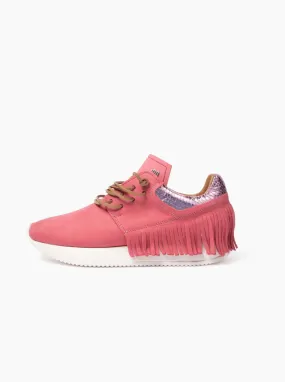 Esseutesse Leather Fringe Sneaker - Bubblegum Pink