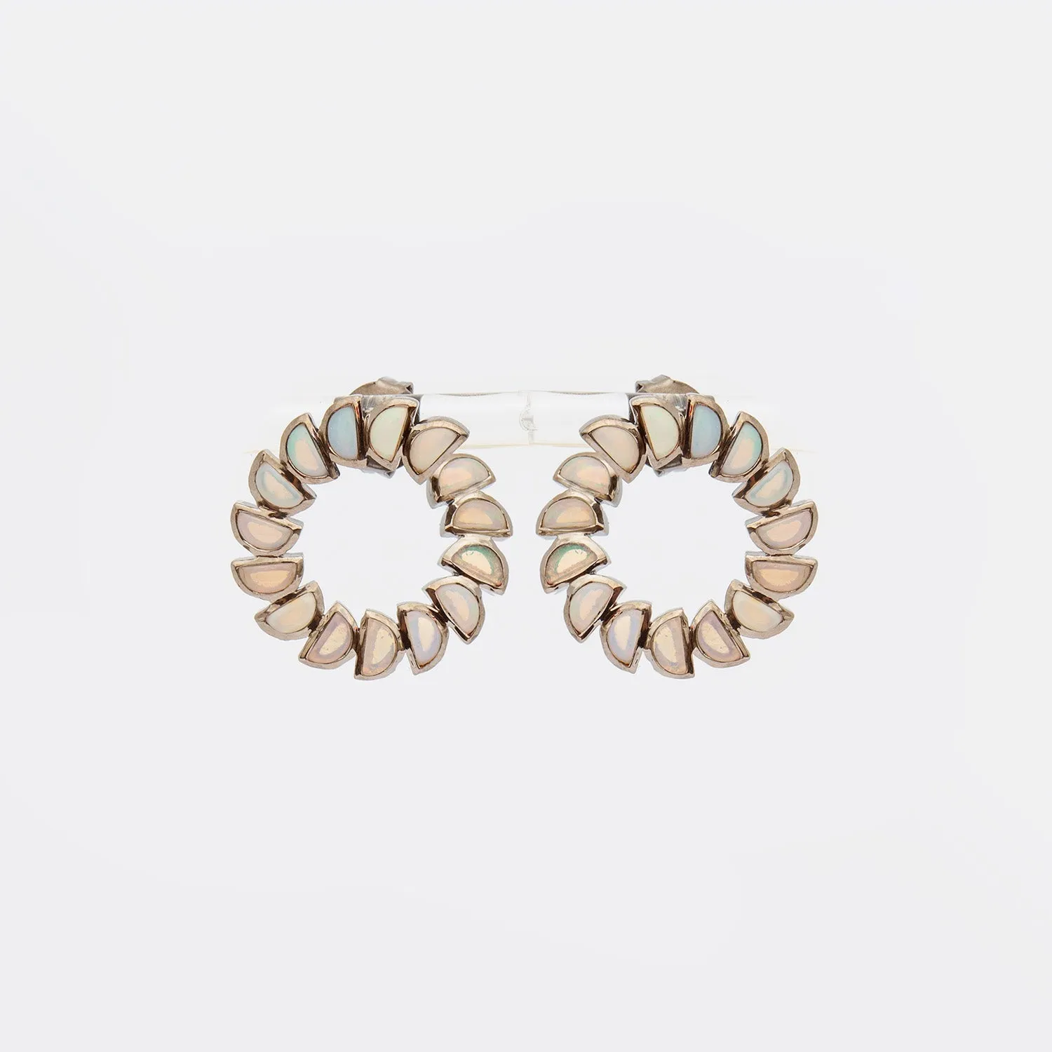 Ethiopian Opal Marabou Bypass Hoops