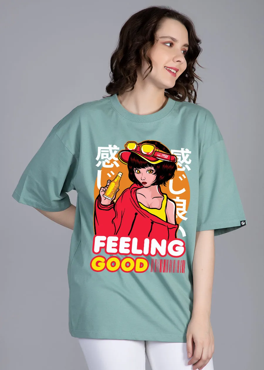 Feeling Good Women Oversized Printed T-Shirt | Shop Now | Pronk