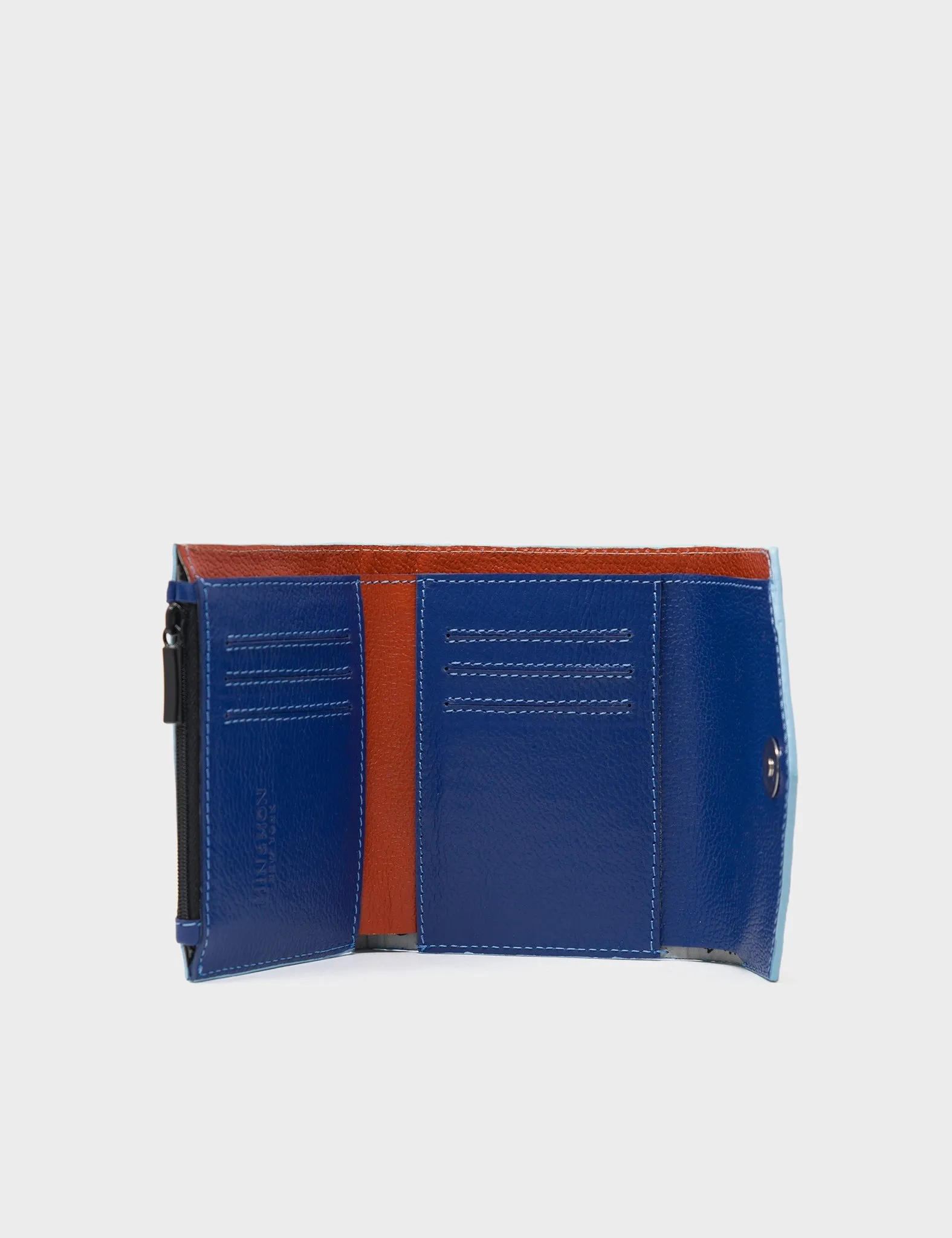 Fiona Blue Leather Wallet - Utopian Landscape