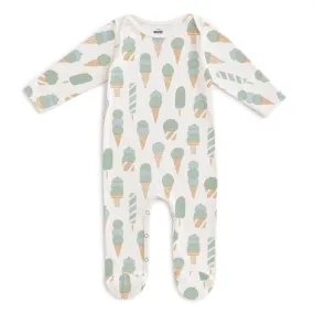 Footed Romper - Ice Cream Mint & Blue