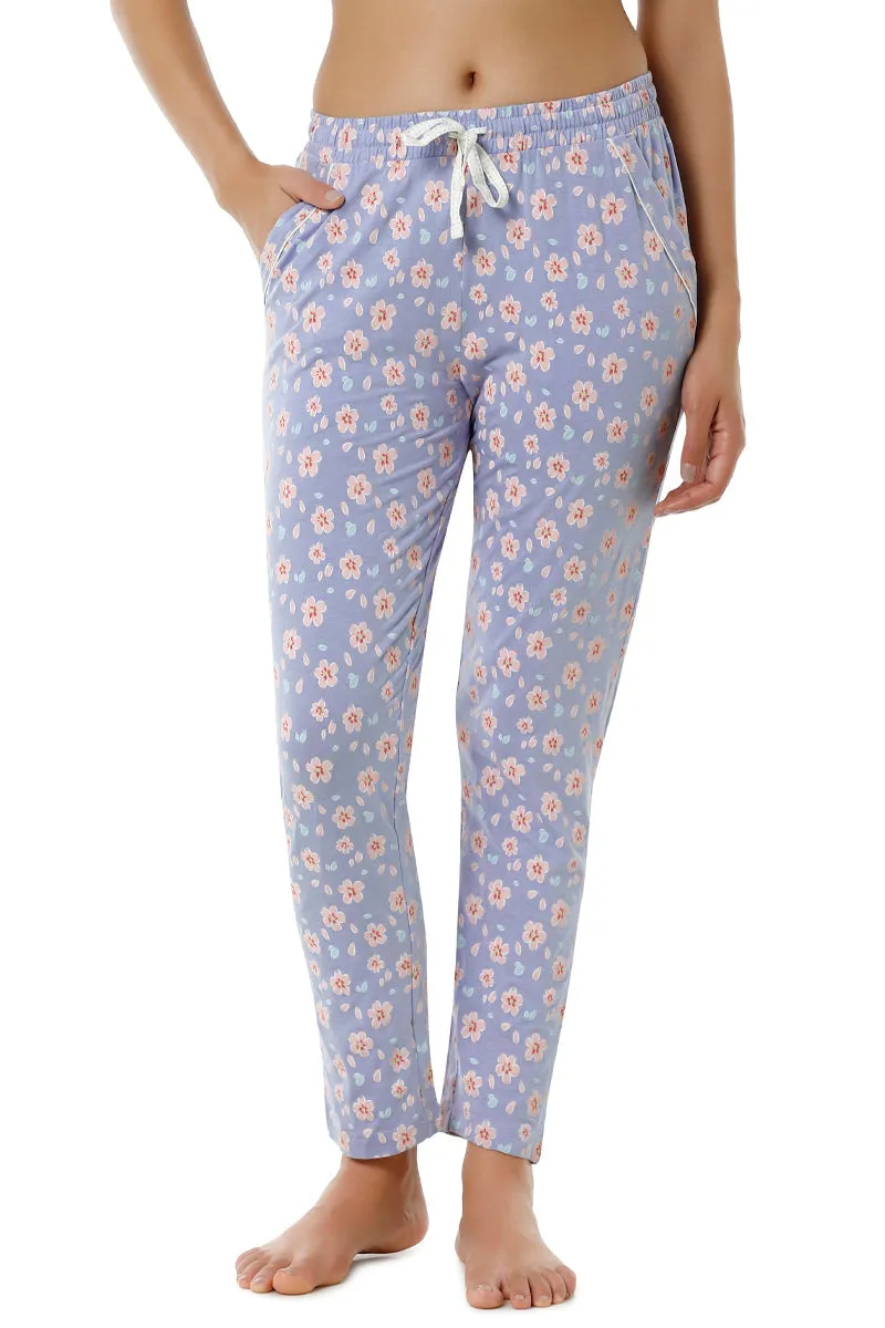 Full Length PJ Bottom - Brunnera Blue Floral Print