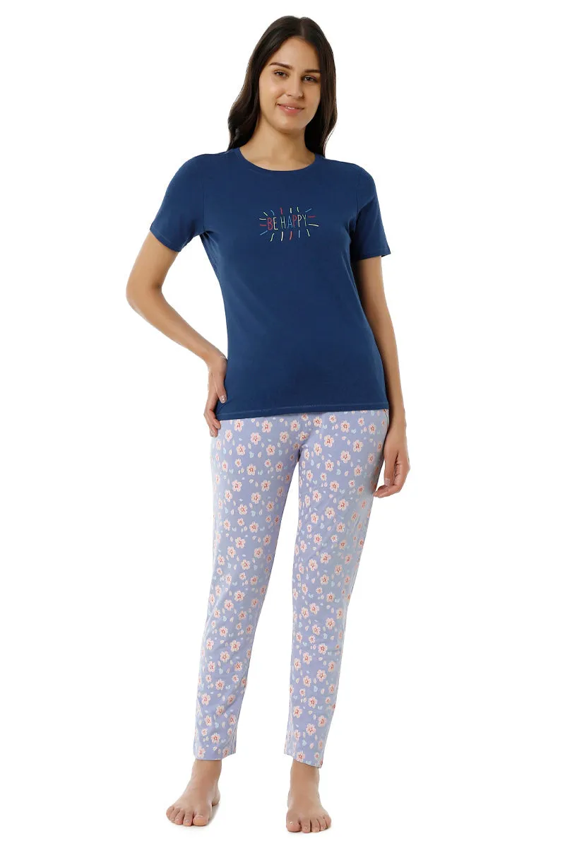 Full Length PJ Bottom - Brunnera Blue Floral Print