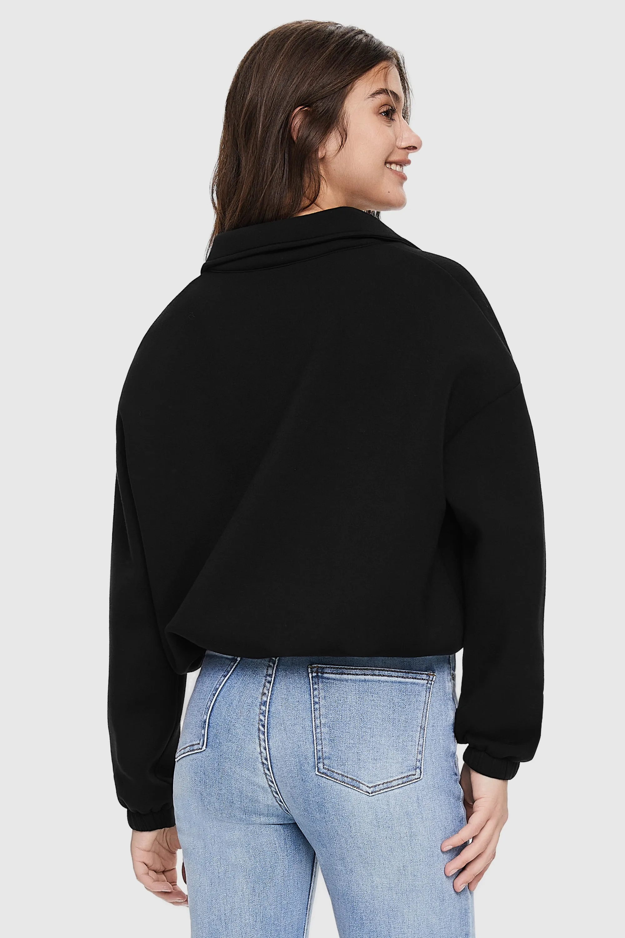 Full Zip Cropped Sweatshirt