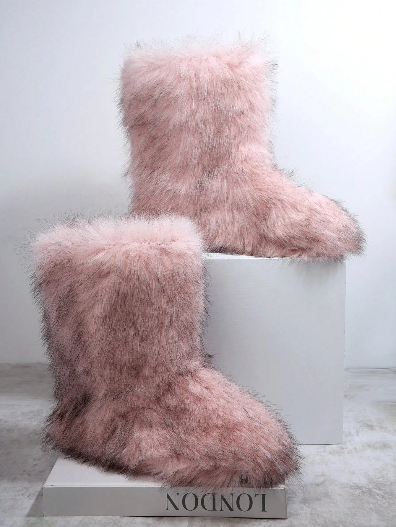 Fuzzy Slip On Boots