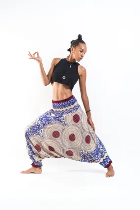 Geometric Mandalas 2-in-1 Jumpsuit Harem Pants in Royal Blue