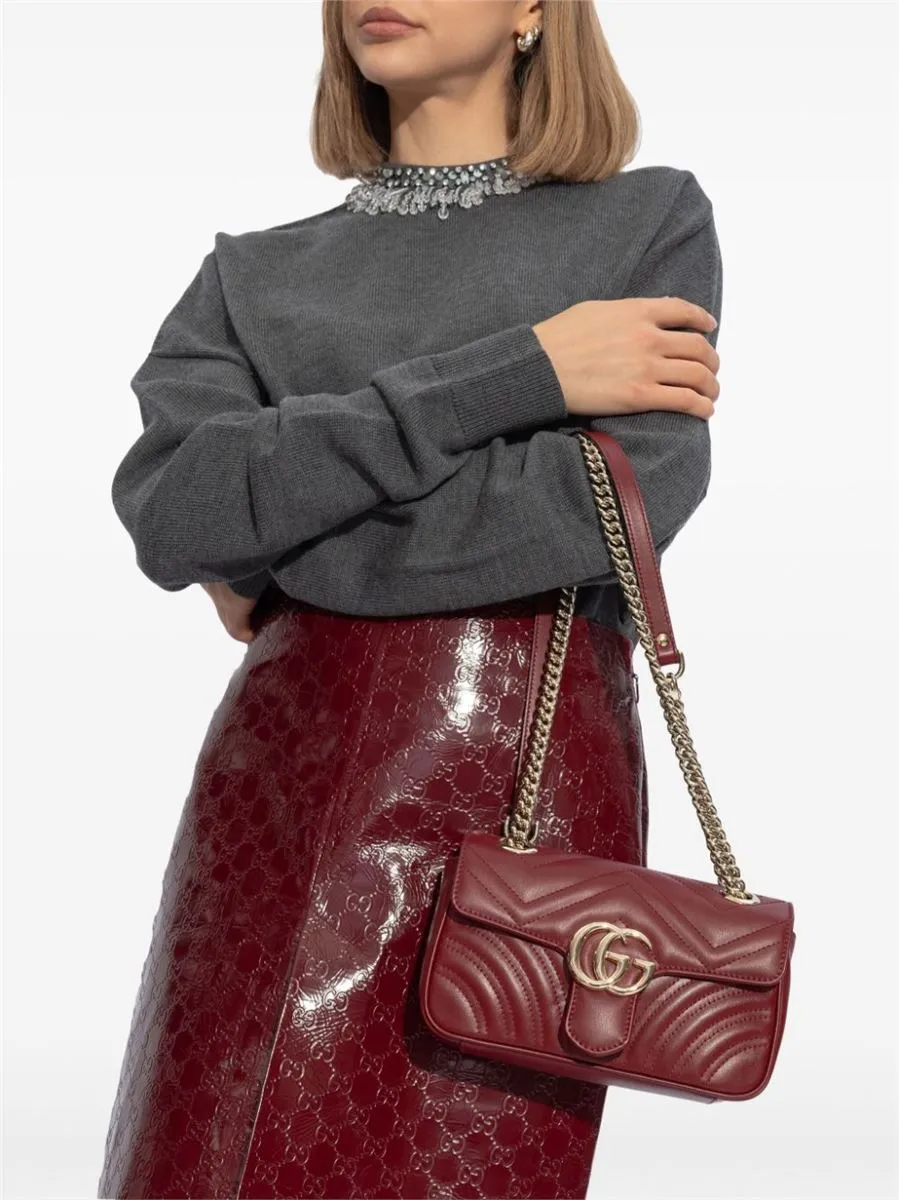 GG MARMONT LEATHER SHOULDER BAG