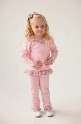 Girls Pink Ditsy Loungewear Set