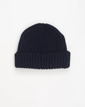 G.R.P. Ribbed Merino Beanie / Navy