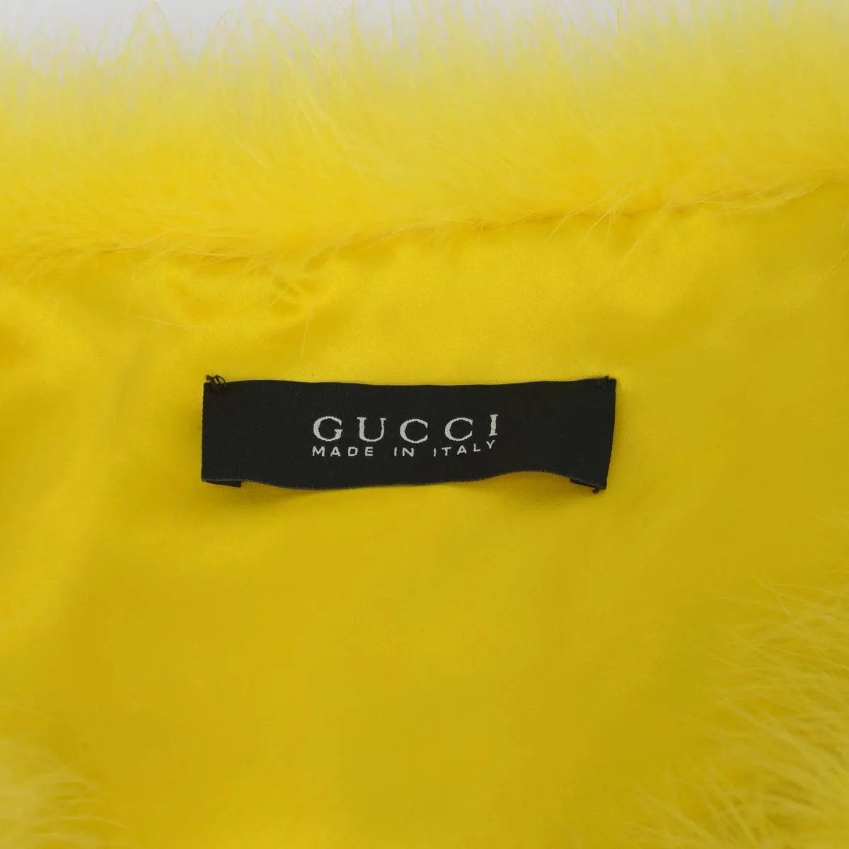 Gucci Yellow Marabou Bolero Jacket IT 38