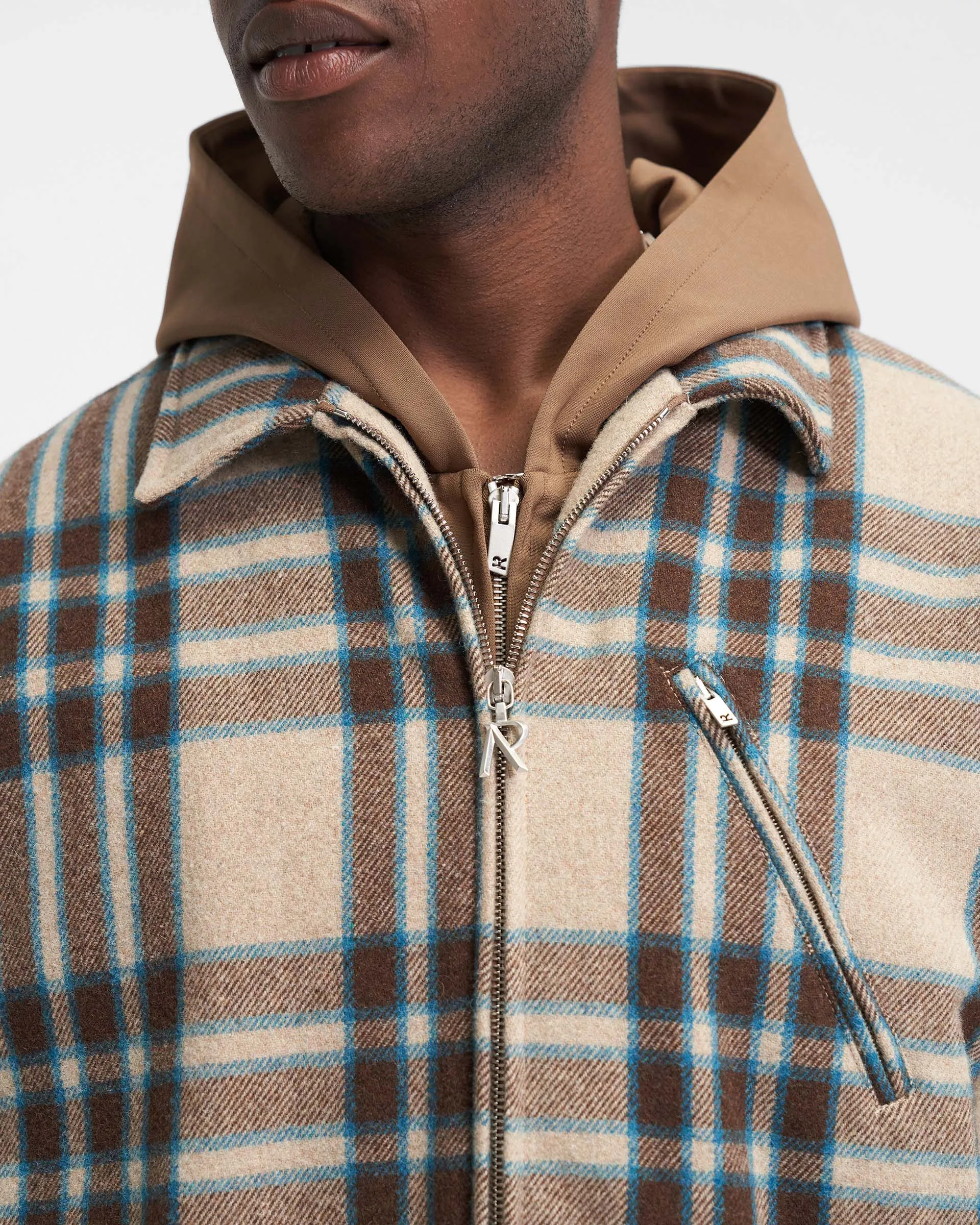 Heavy Zip Overshirt - Brown Check