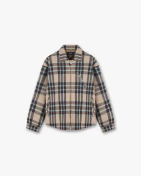 Heavy Zip Overshirt - Brown Check