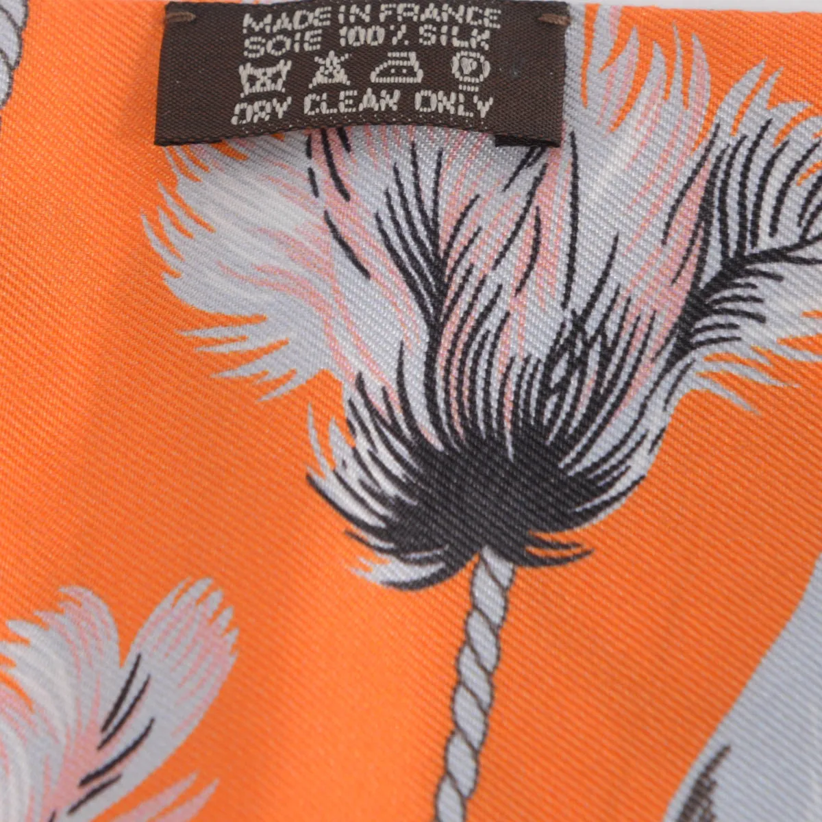 Hermes Orange Silk Brazil Maxi Twilly