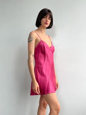 Hot Pink Silk Slipdress (M)