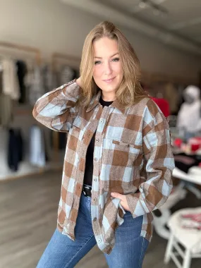 Iced Coffee Plaid Shacket