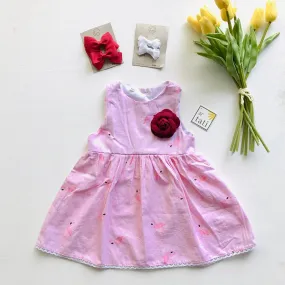 Iris Dress in Mini Flamingo Pink