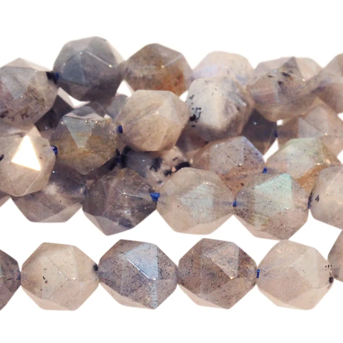 Labradorite 8mm Star Cut Round - 15-16 Inch