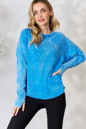 Long Sleeve Top in Ocean Blue