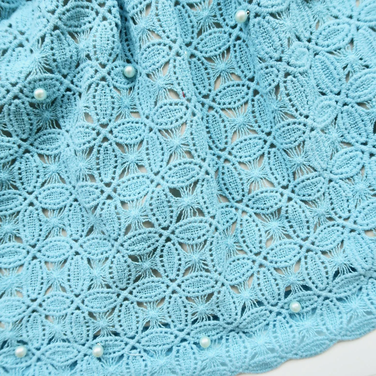 Lotus Dress in Skyblue Pearl Lace