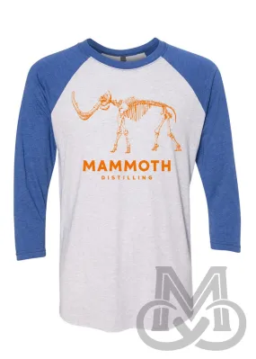 Mammoth Skeleton Baseball T-Shirt | Royal Blue