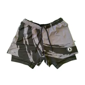 Mens 2-1 Compression Enso Charcoal/Black 7" Shorts