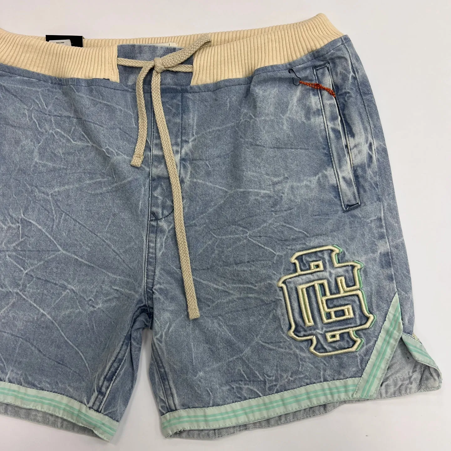 Men's Acid Washed Shorts - Light Blue