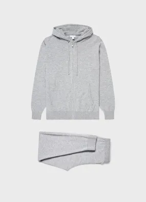 Men's Cashmere Lounge Set in Grey Melange