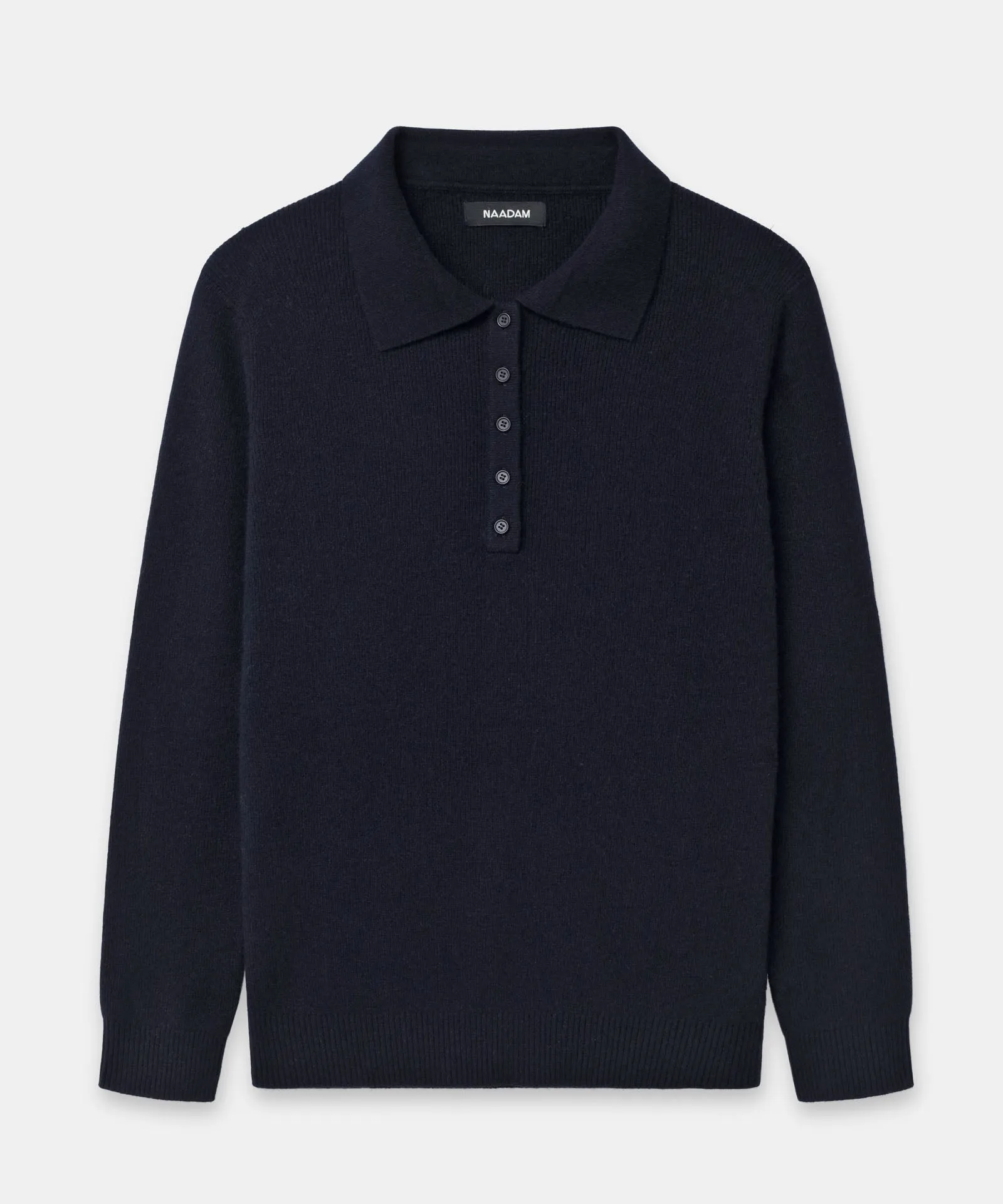 Merino Cashmere Ribbed Polo