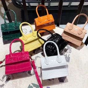 Mini Small Square bag 2020 Fashion New Quality PU Leather Women's Handbag Crocodile pattern Chain Shoulder Messenger Bags