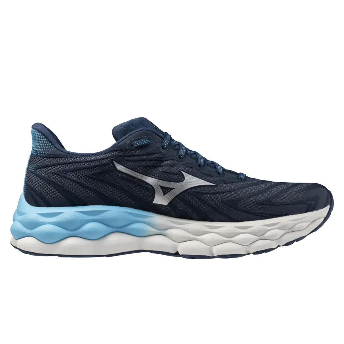 Mizuno Wave Sky 8 Mens | Blue Wing Teal/neo Silver/rive