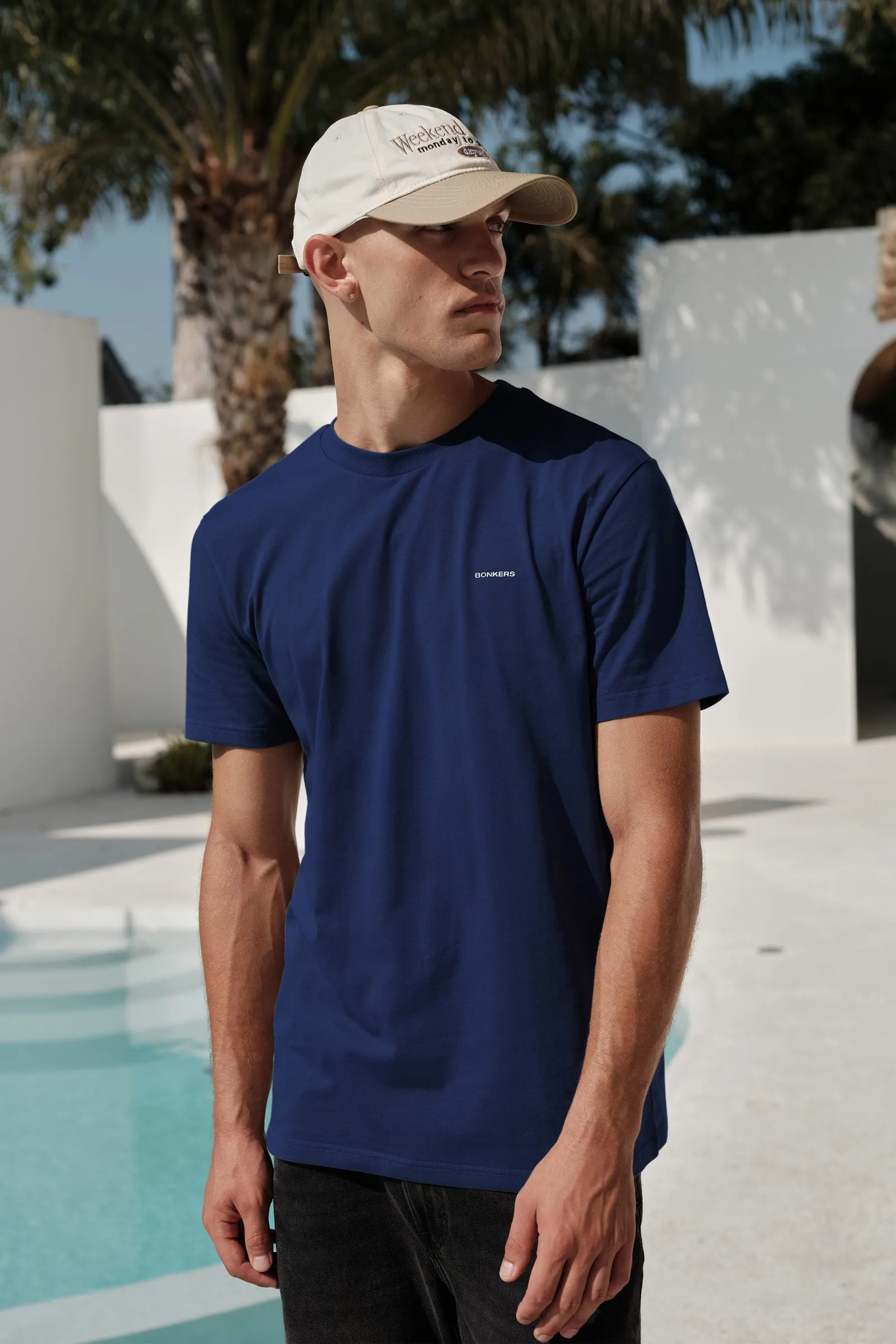 Navy Blue 100% Supima Cotton Relaxed Fit T-shirt