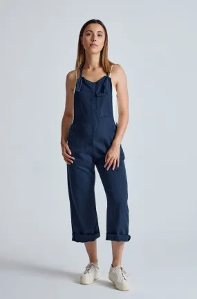 Navy Mary-Lou Pocket Dungaree - GOTS Certified Organic Cotton and Linen