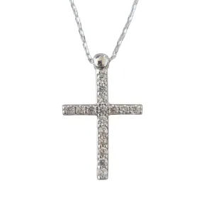 Nina Cross Necklace Silver medium