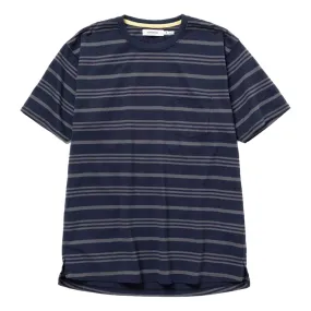 NONNATIVE DWELLER S/S TEE COTTON JERSEY BORDER-NAVY