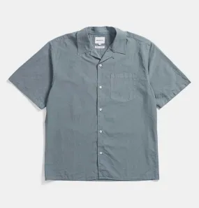 Norse Projects Carsten Cotton Tencel Shirt in Light Stone Blue