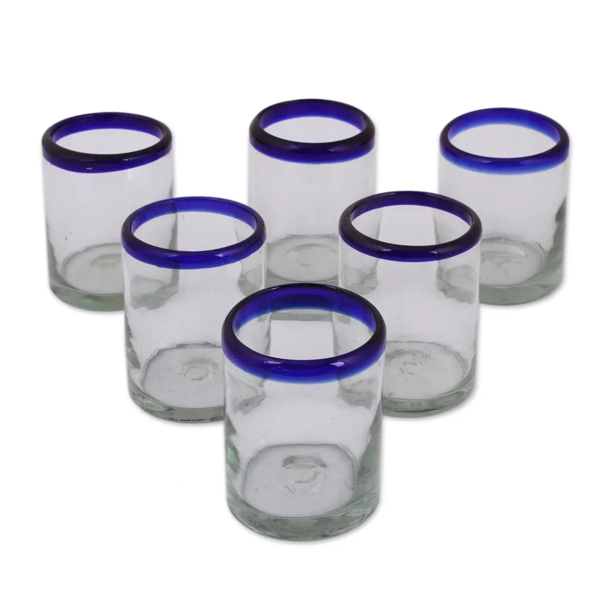 Novica Cobalt Classics Blown Glass Tumblers (Set Of 6)