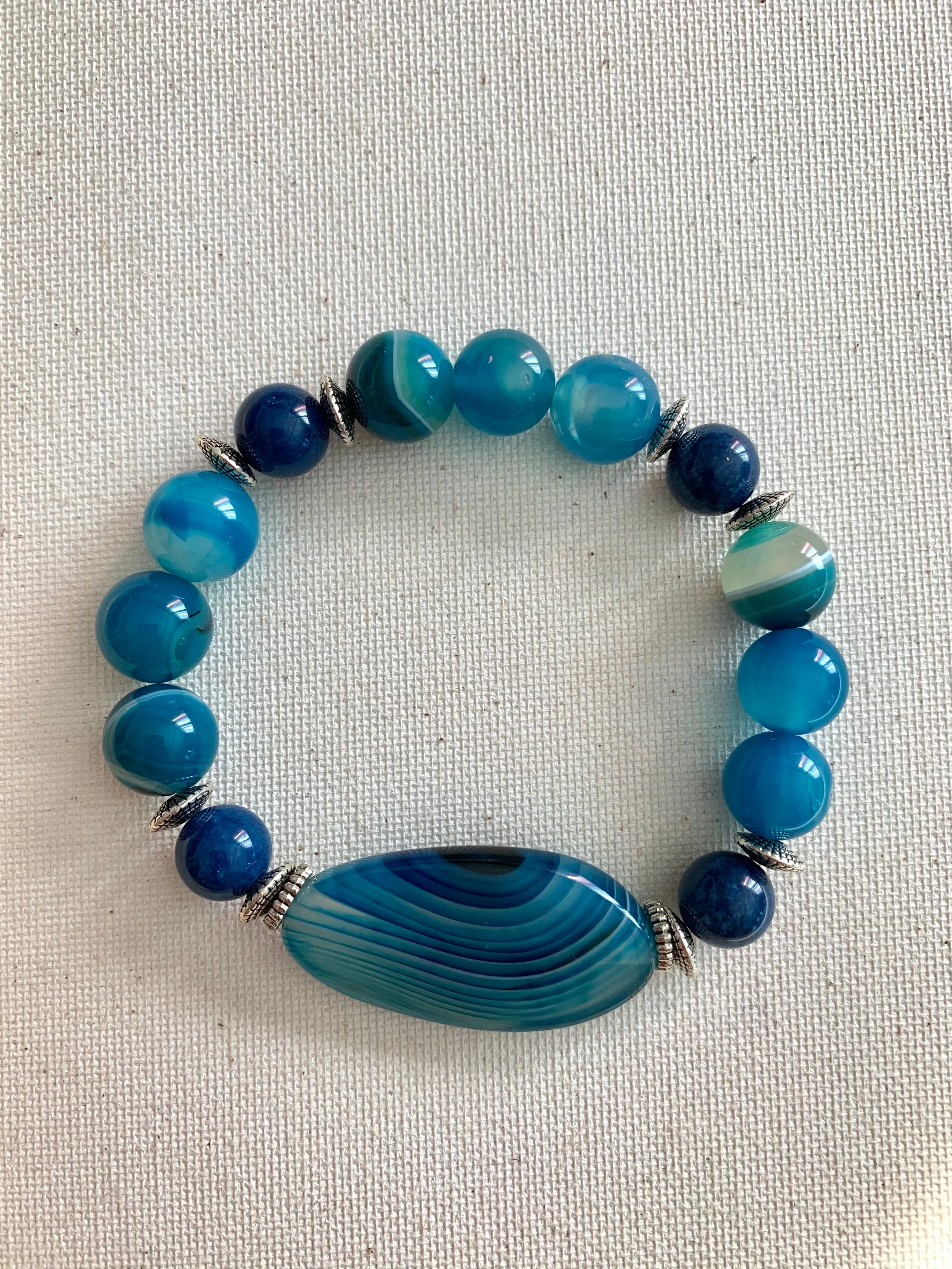 Ocean Blue Agate Stone Bracelet